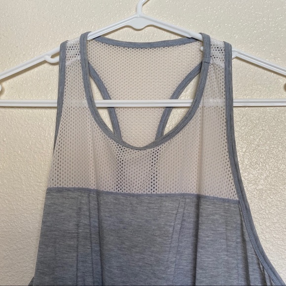 Athleta Gray Mesh Panel Racerback Tank - Picture 2 of 7